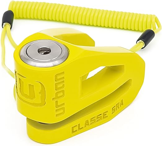 Urban Security UR210Y Motorcycle Disc Lock + Reminder Cable - Security Level 17 - Sold Secure Certified - Shop name