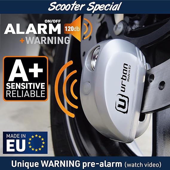 Urban Security UR22 Motorcycle Disc Lock With Alarm - Security Level 11 - Shop name