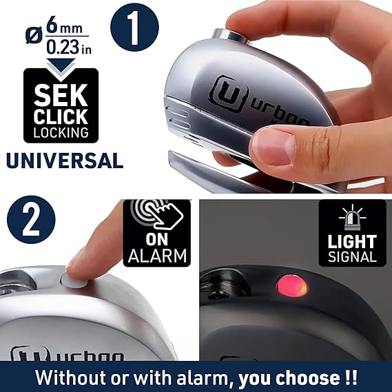 Urban Security UR22 Motorcycle Disc Lock With Alarm - Security Level 11 - Shop name