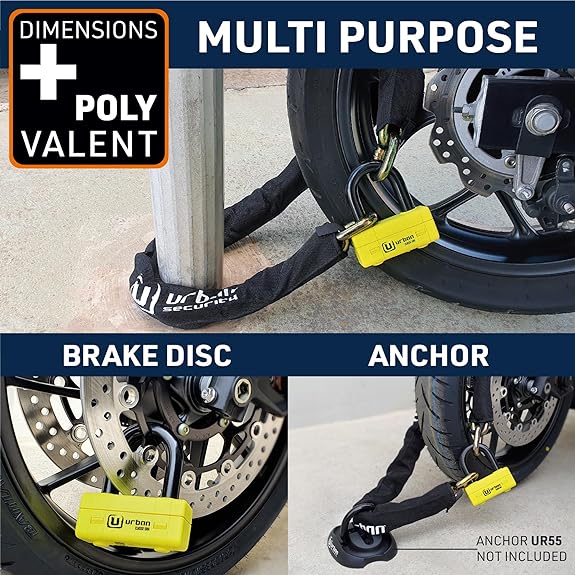 Urban Security UR74120 120cm Motorcycle Chain + Lock - Security Level 19 - Shop name