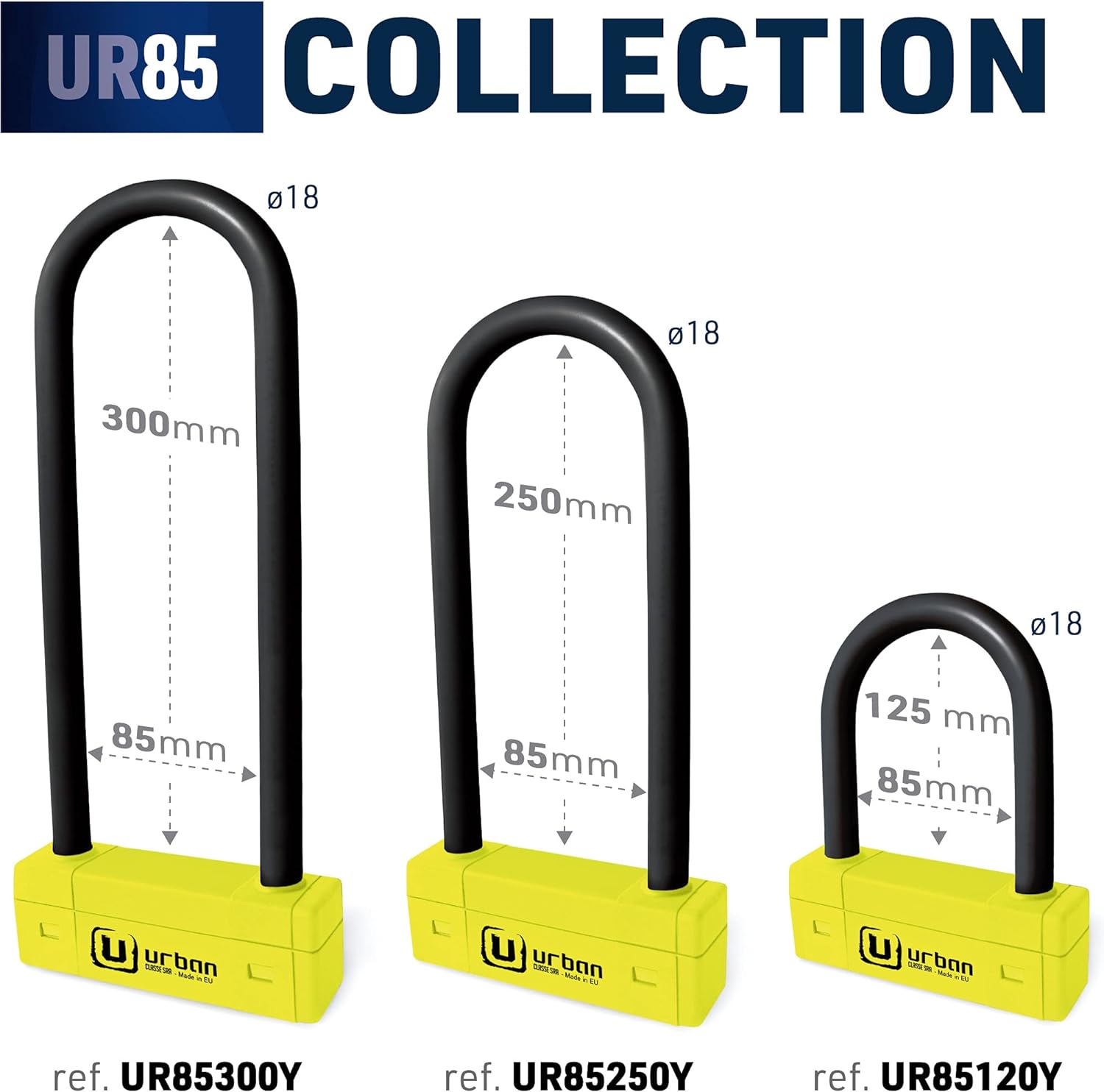 Urban Security UR85250Y Motorcycle U Lock - Security Level 20 - Shop name