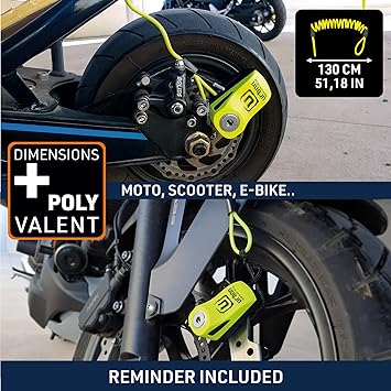 Urban Security UR955Y Motorcycle Disc Lock + Reminder Cable - Security Level 6 - Shop name