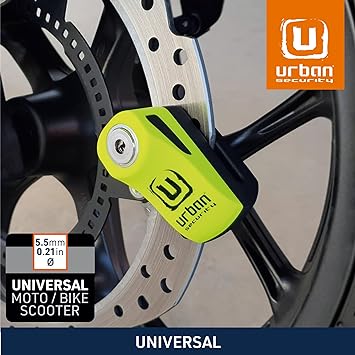 Urban Security UR955Y Motorcycle Disc Lock + Reminder Cable - Security Level 6 - Shop name