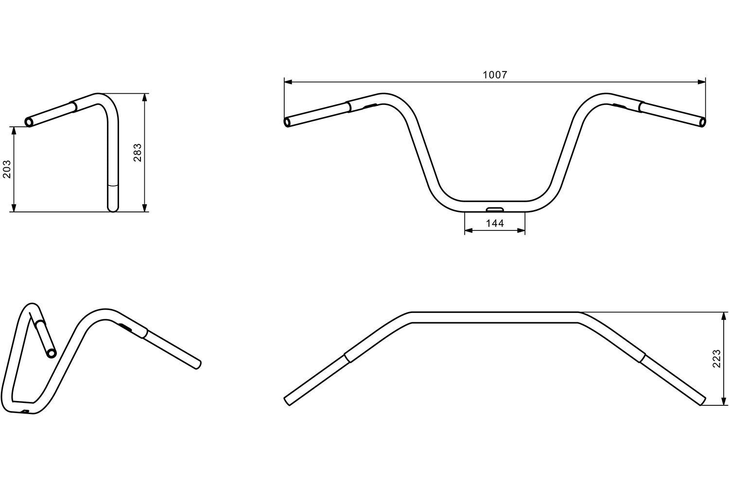 Wunderlich Ape Hanger Handlebar | R 18 | Chromed - Pyramid Motorcycle Accessories