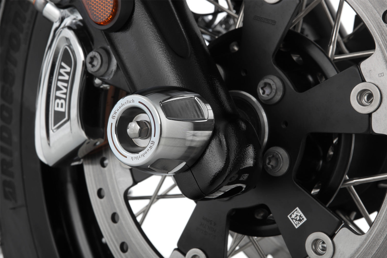 Wunderlich Sliders Axle Protection Pads Front | Chrome | BMW R 18Β -Β Β Pyramid Motorcycle Accessories