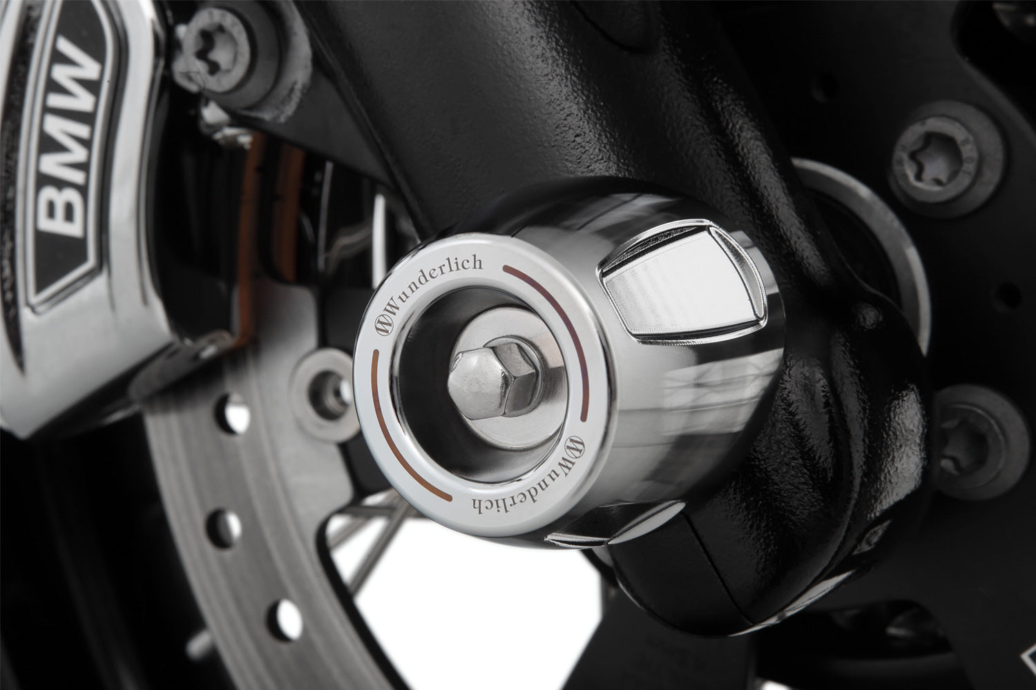 Wunderlich Sliders Axle Protection Pads Front | Chrome | BMW R 18Β -Β Β Pyramid Motorcycle Accessories