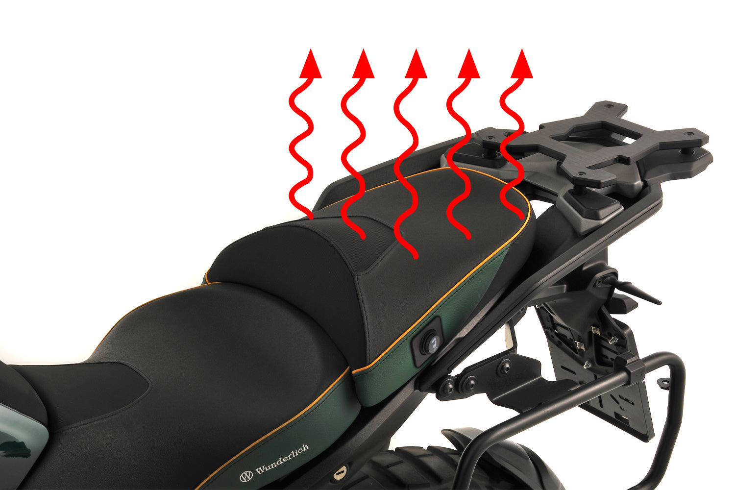 Wunderlich Passenger Seat Aktivkomfort with Seat Heating Smart Standard | Green Gold | BMW R 1300 GSΒ -Β Β Pyramid Motorcycle Accessories