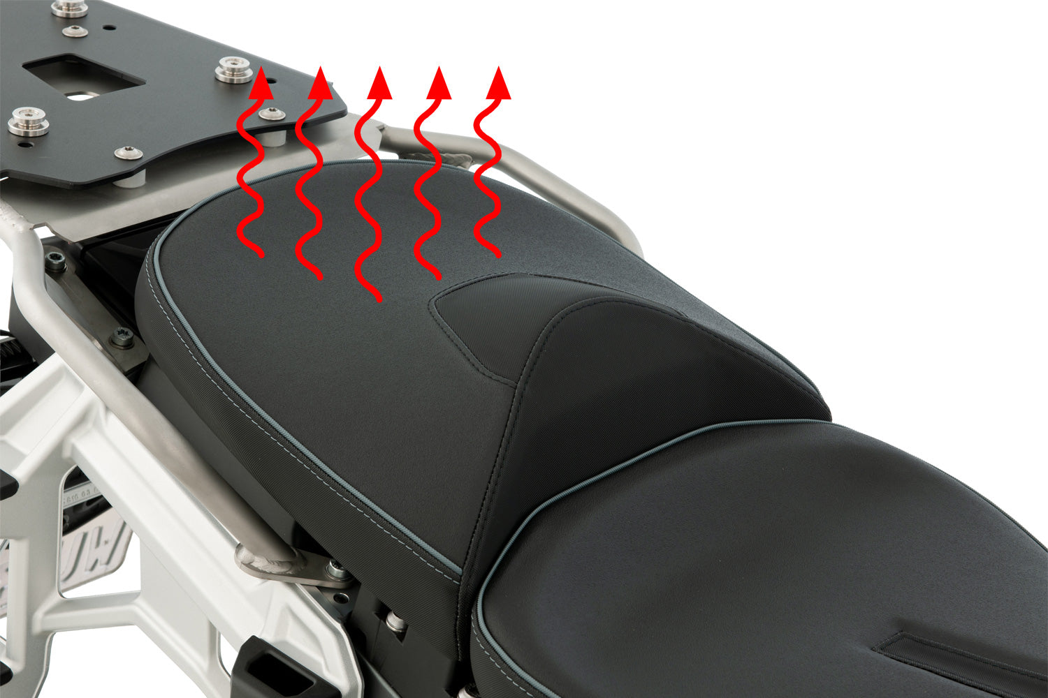 Wunderlich Passenger Seat Aktivkomfort with Heating Smart Standard | Black | BMW R 1300 GS Adventure - Pyramid Motorcycle Accessories