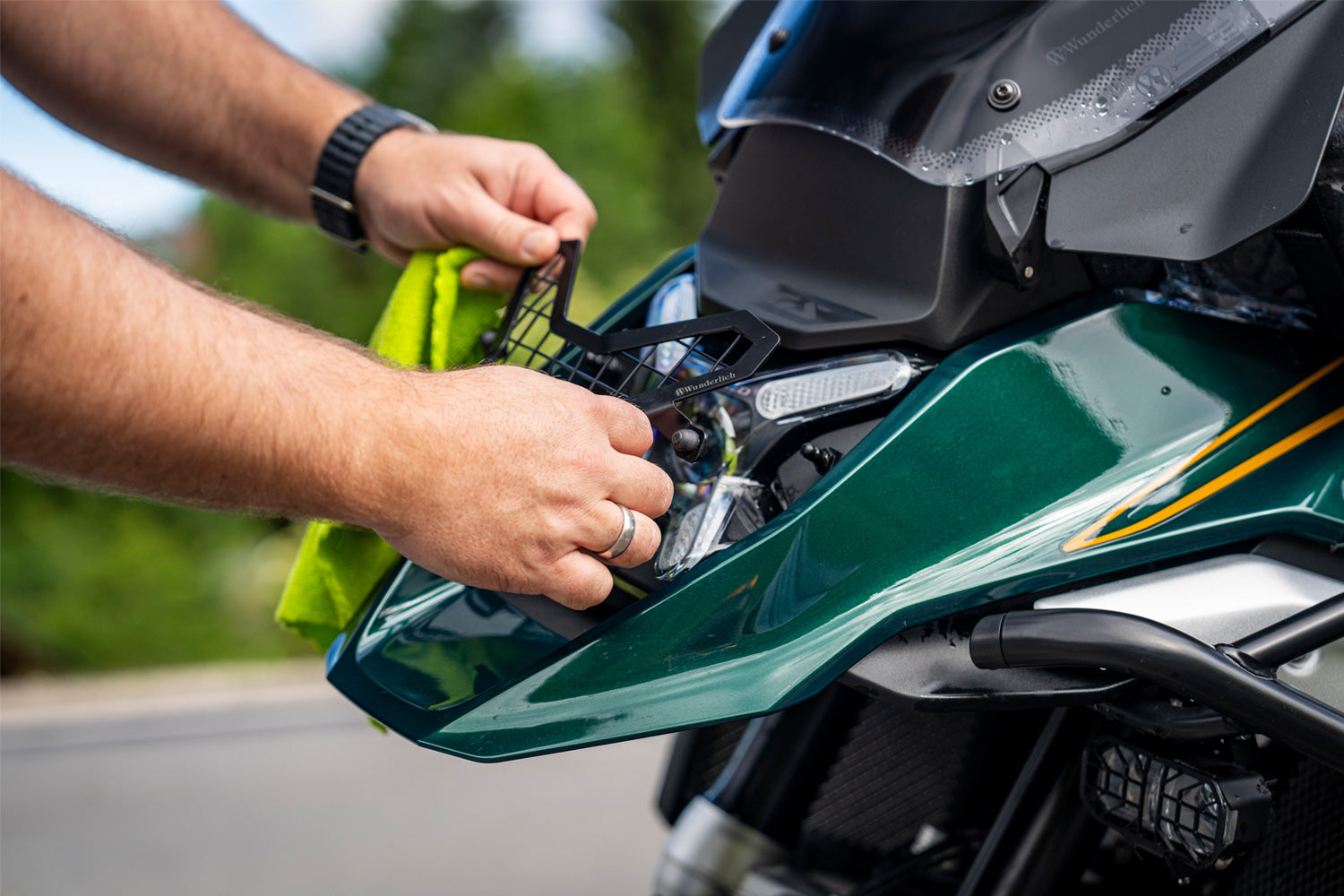 Wunderlich Headlight Guard Detachable | R 1300 GS | Black - Pyramid Motorcycle Accessories