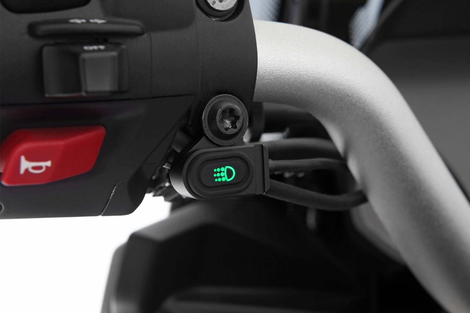 Wunderlich Microflooter LED Auxiliary Headlight | Black | BMW R 1250 GS - Pyramid Motorcycle Accessories