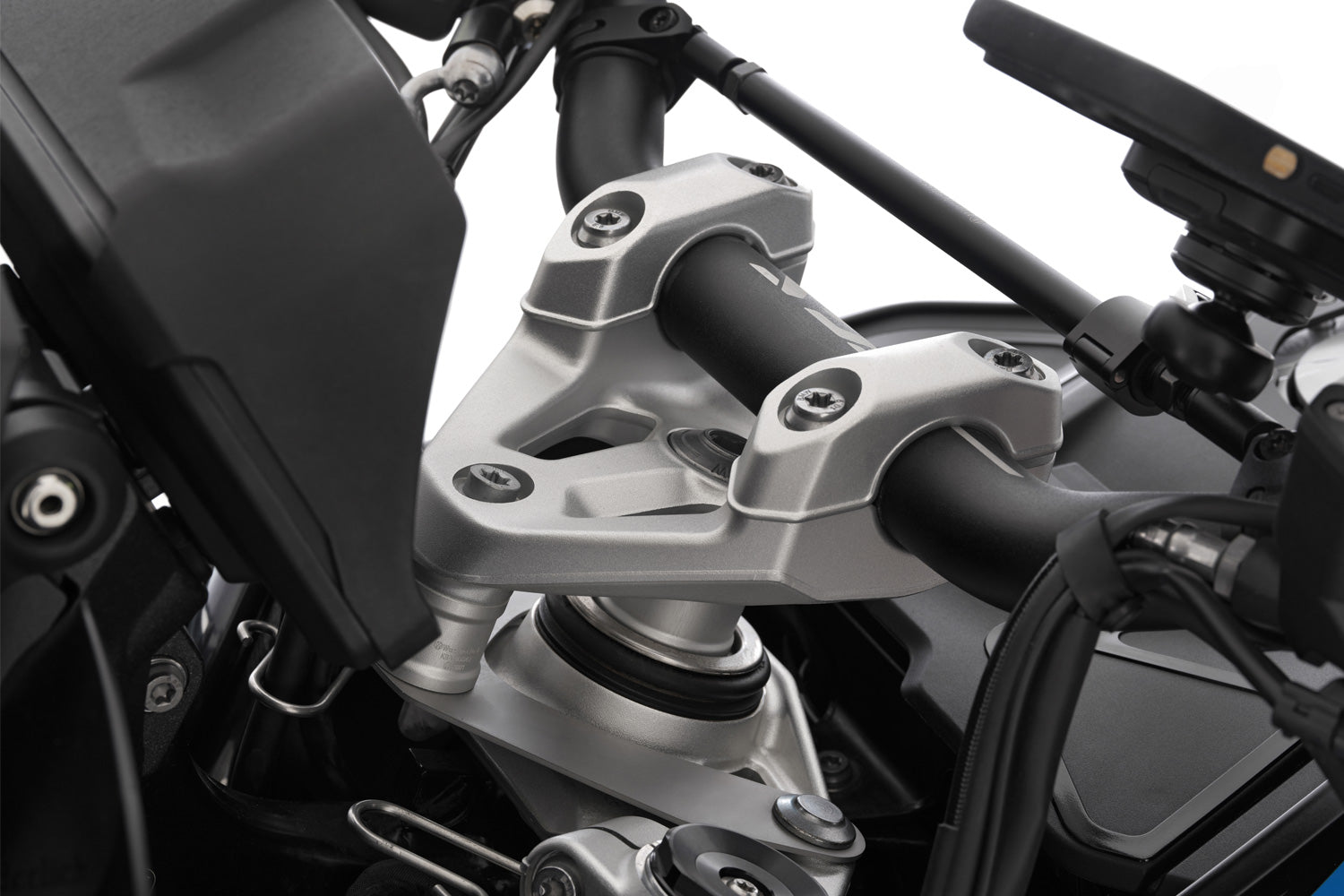 Wunderlich Handlebar Riser Ergo 25mm | Silver - Pyramid Motorcycle Accessories