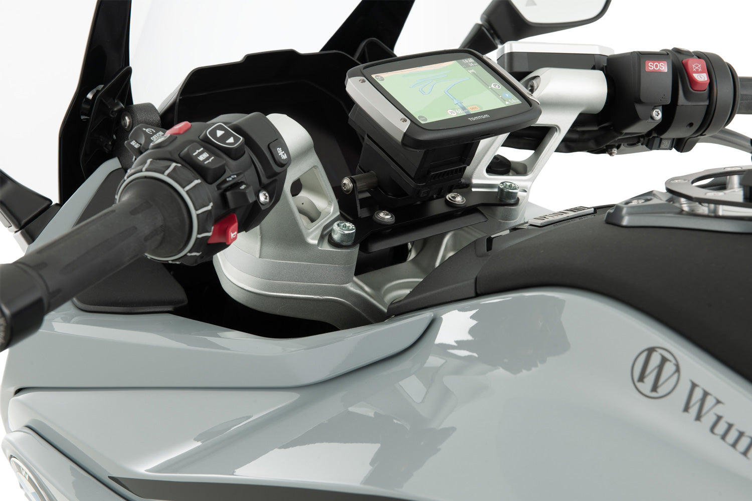 Wunderlich Handlebar Riser Ergo with Original System 15mm | Silver | R 1300 RS - Pyramid Motorcycle Accessories