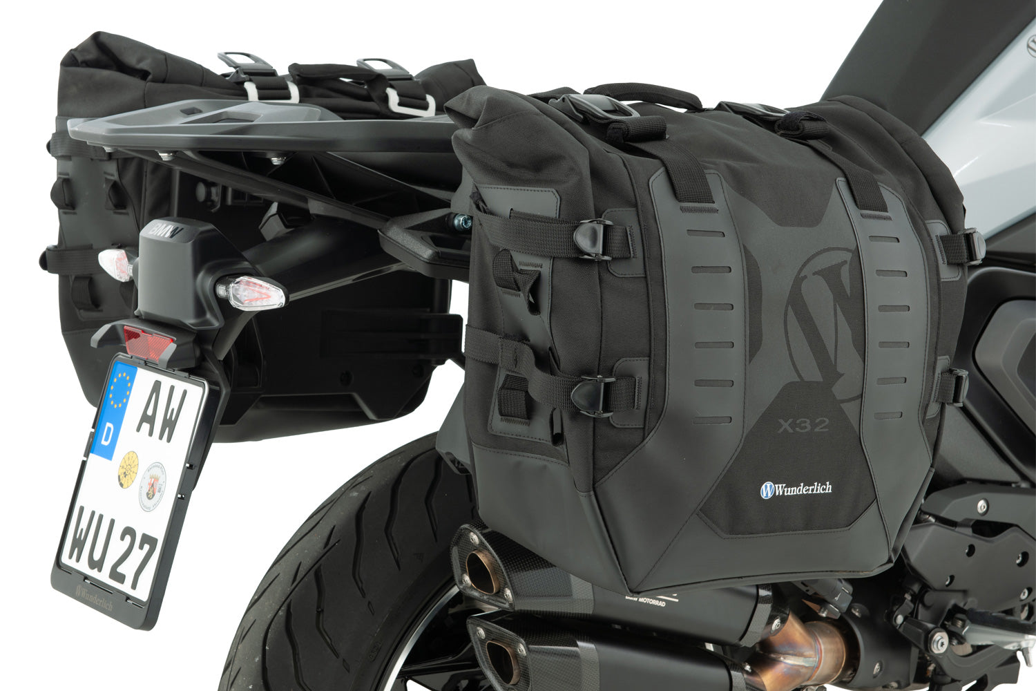 Wunderlich Luggage System X-bag X32 with Luggage Mounts | Black | BMW R 1300 R - Pyramid Motorcycle Accessories