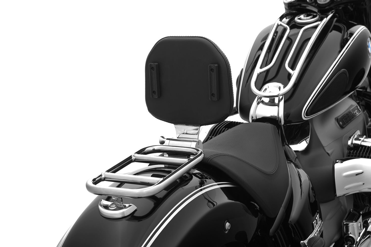 Wunderlich Rider Backrest Foldable | Chrome | BMW R 18 - Pyramid Motorcycle Accessories