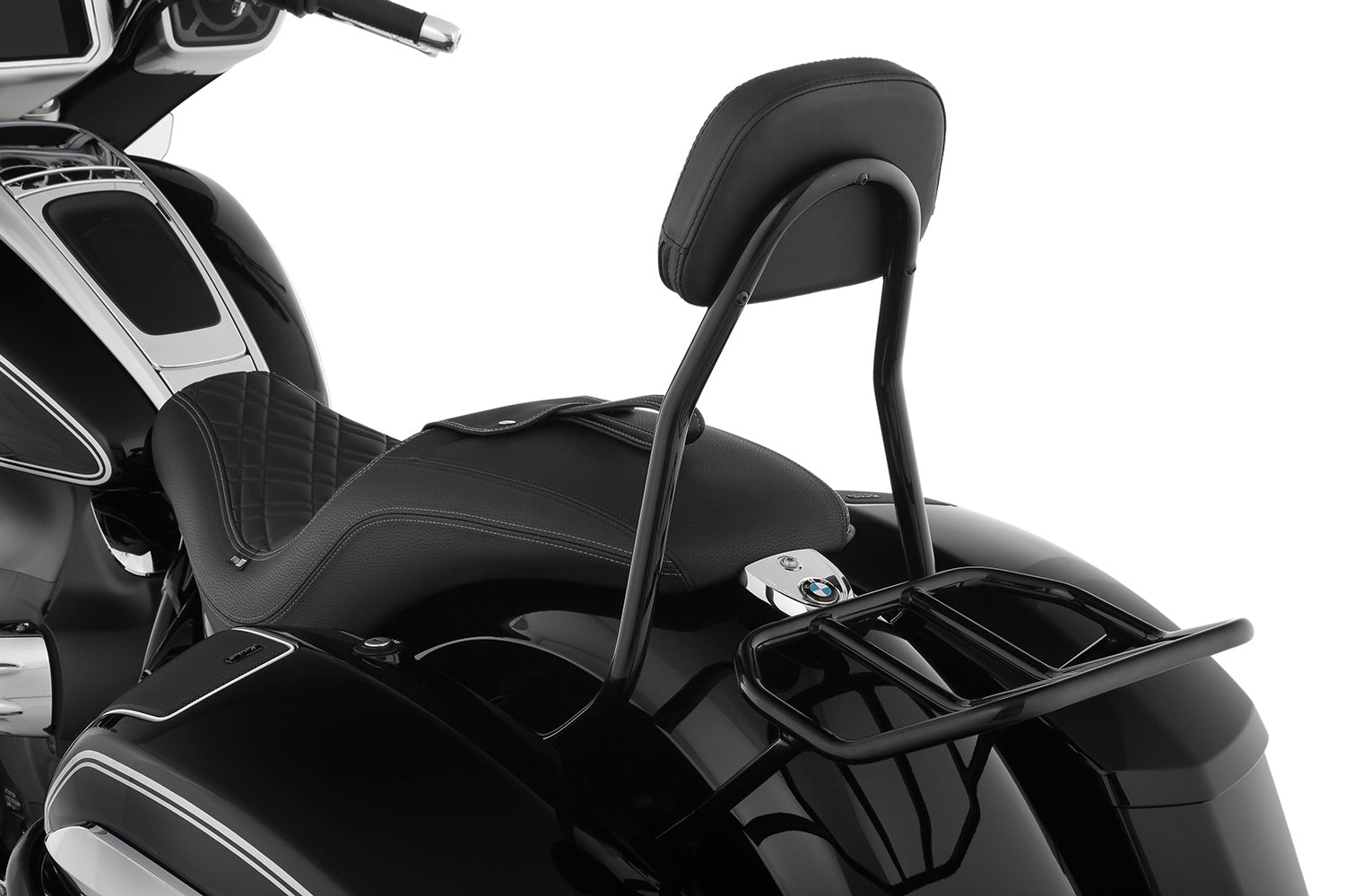Wunderlich Rider Backrest Foldable | Chrome | BMW R 18 - Pyramid Motorcycle Accessories