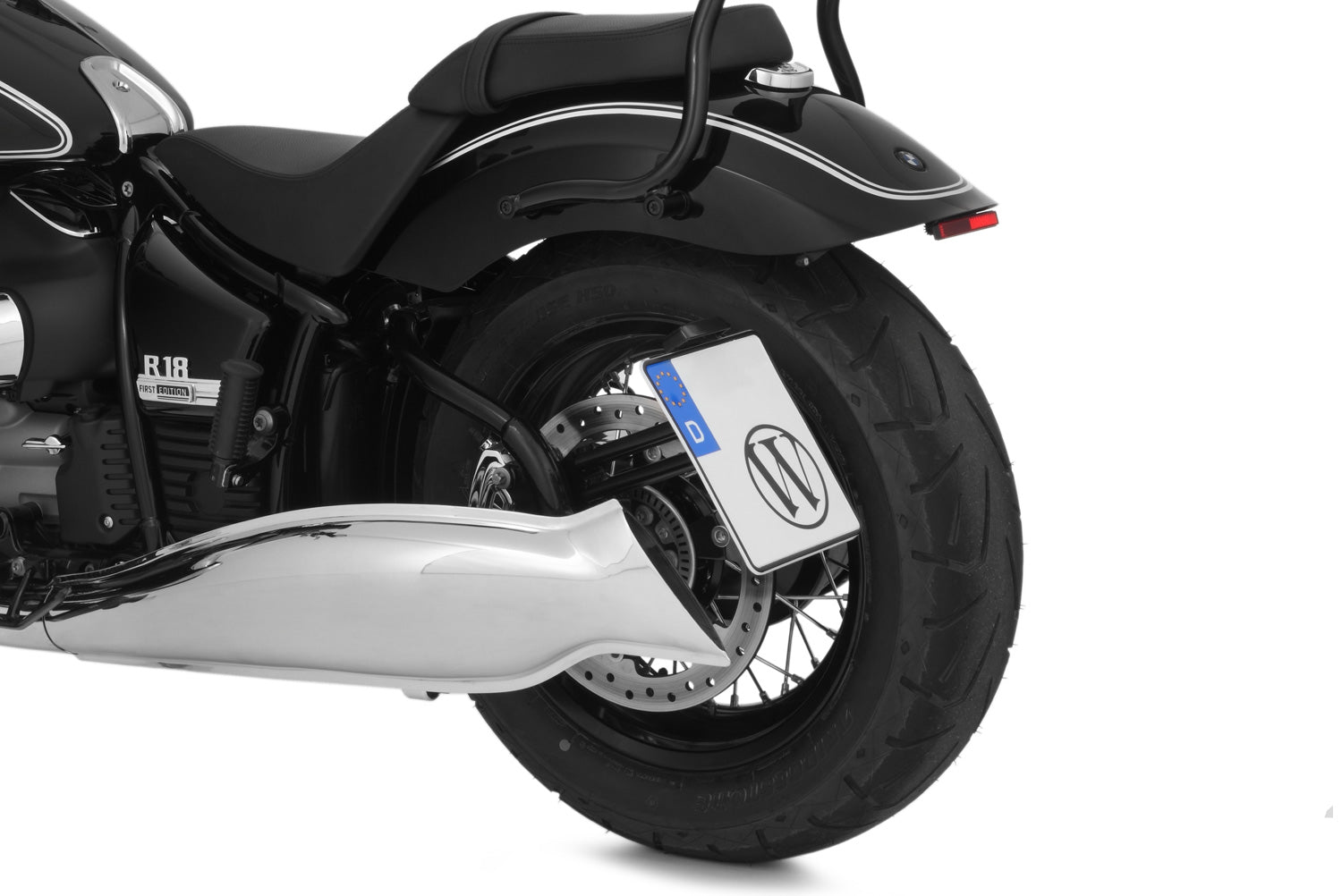 Wunderlich License Plate Holder Low | Black | BMW R nineT - Pyramid Motorcycle Accessories