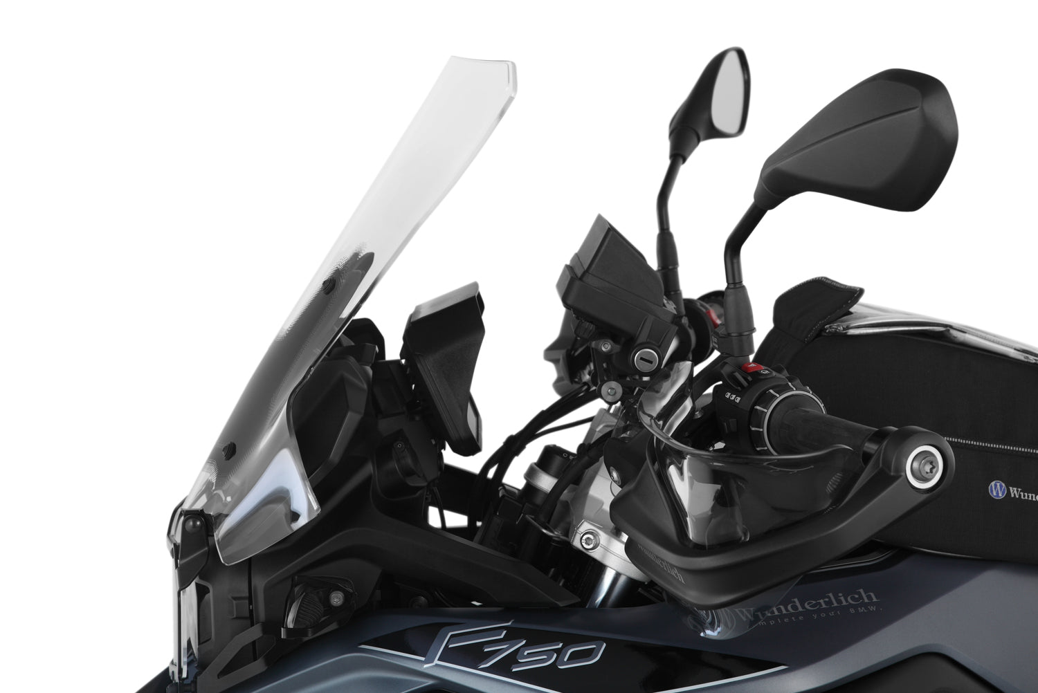 Wunderlich Windshield Marathon Carrier Long 160mm | Clear | BMW F 750 GS - Pyramid Motorcycle Accessories