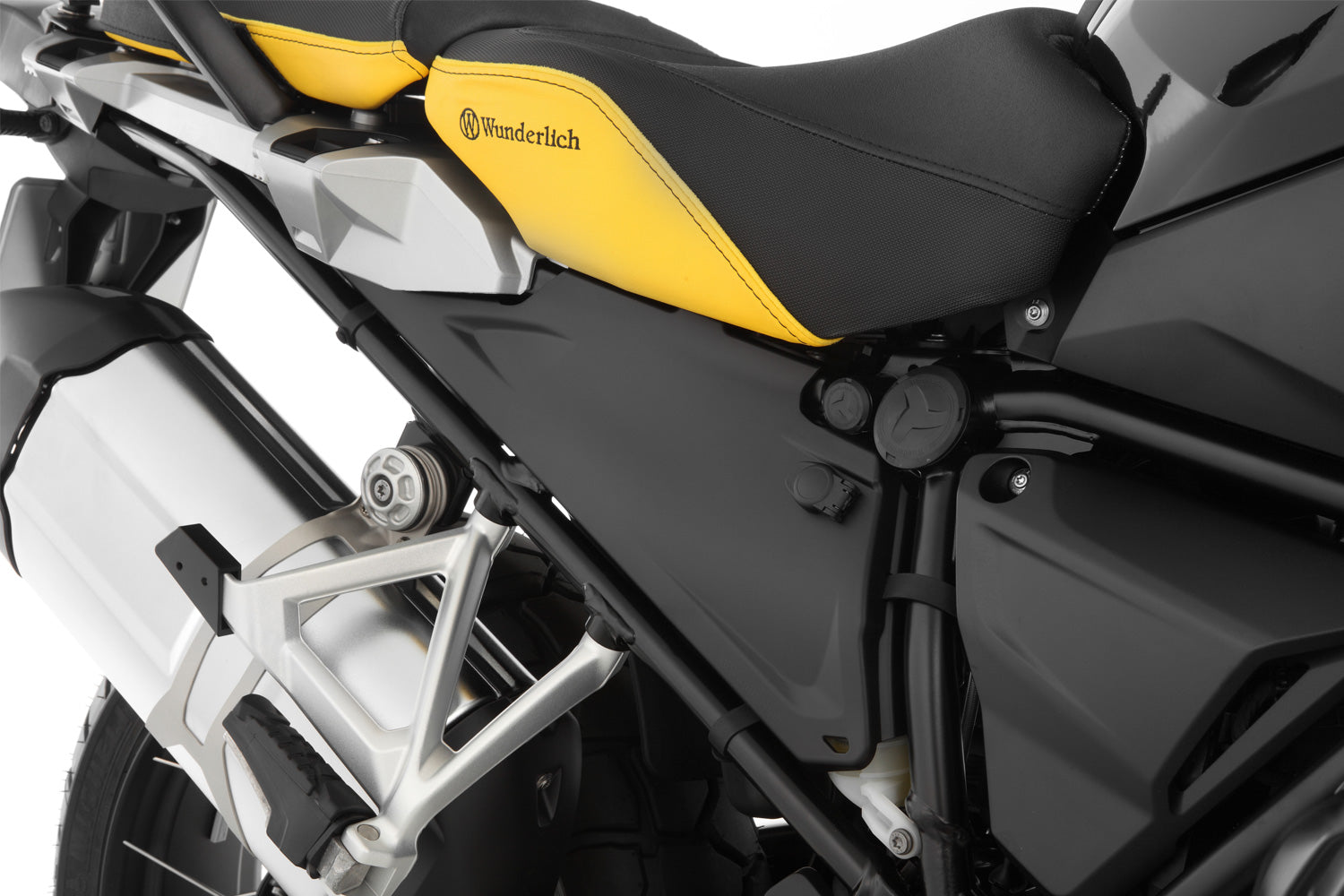 Wunderlich Frame Cover with Opening For Socket | Black | BMW R 1250 GS Adventure - Pyramid Motorcycle Accessories