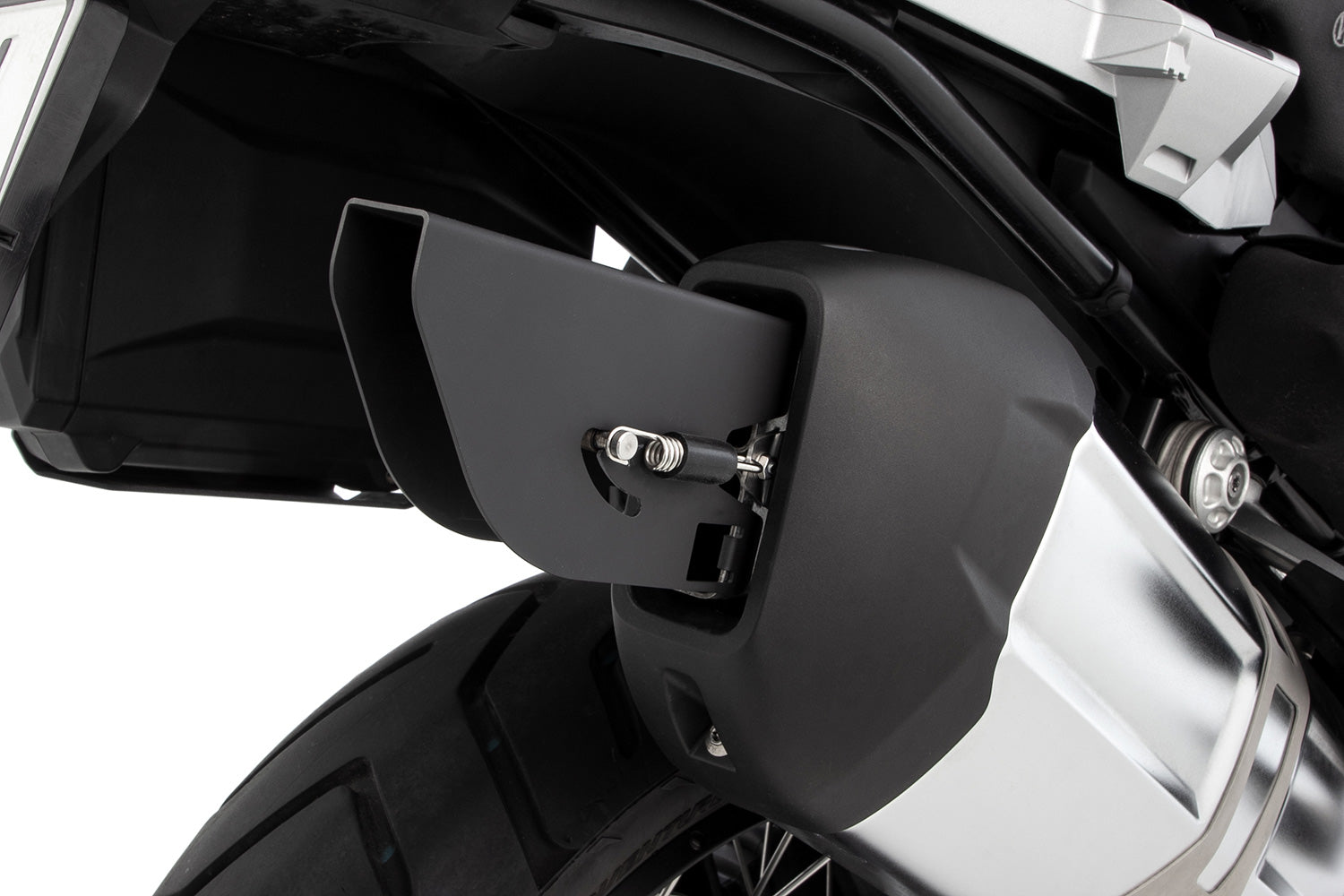 Wunderlich Gonzzoo Exhaust Deflector For Akrapovic Sports | Silver | BMW R 1250 GS - Pyramid Motorcycle Accessories