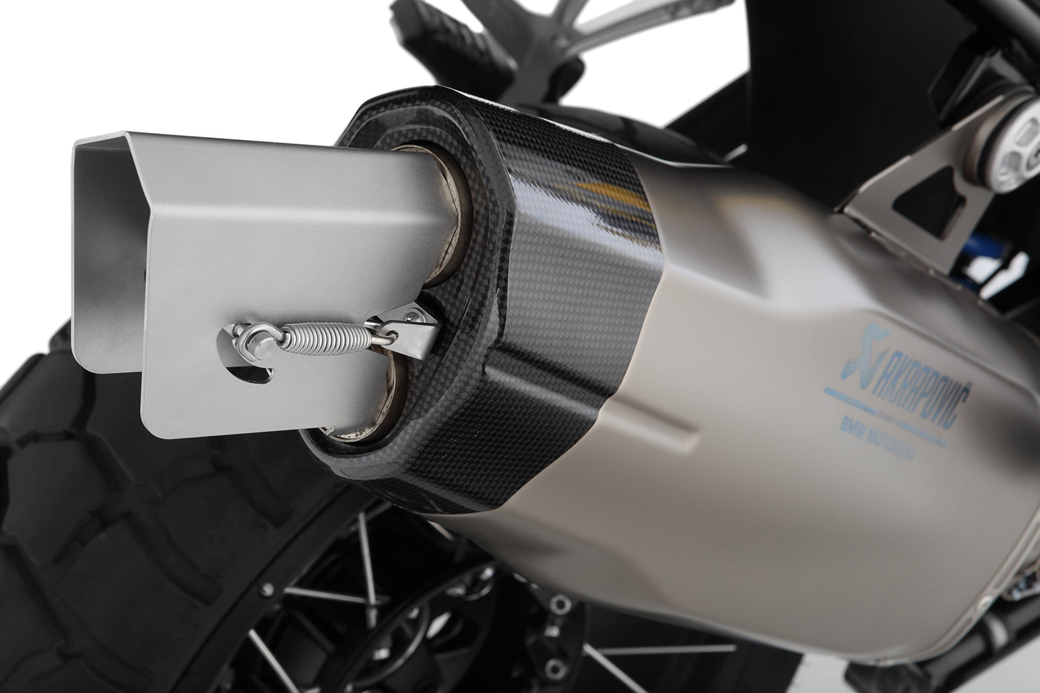 Wunderlich Gonzzoo Exhaust Deflector For Akrapovic Sports | Silver | BMW R 1250 GS - Pyramid Motorcycle Accessories