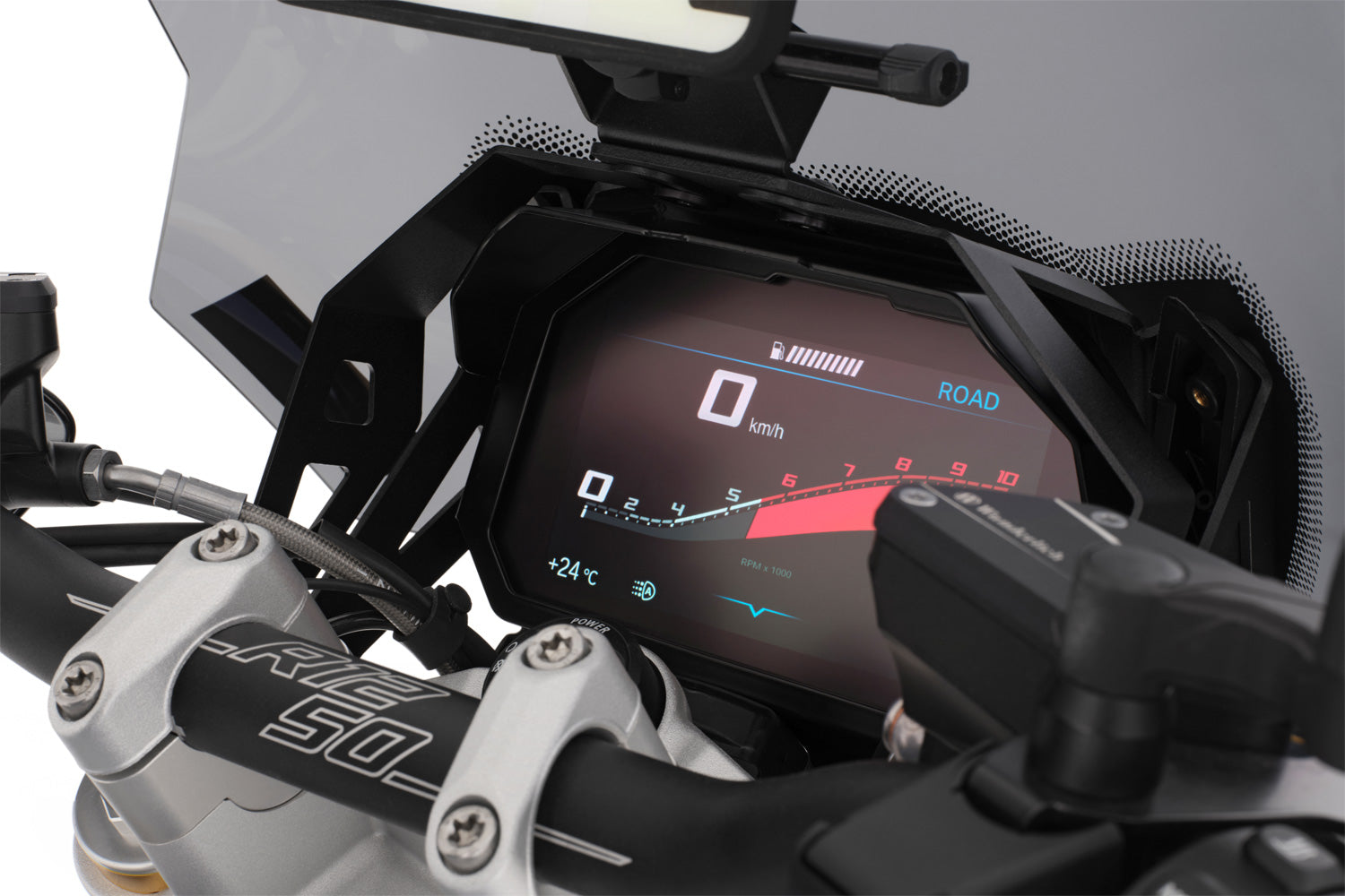 Wunderlich TFT Display Anti-theft Guard with Glare Shield Mounting Option | Black - Pyramid Motorcycle Accessories