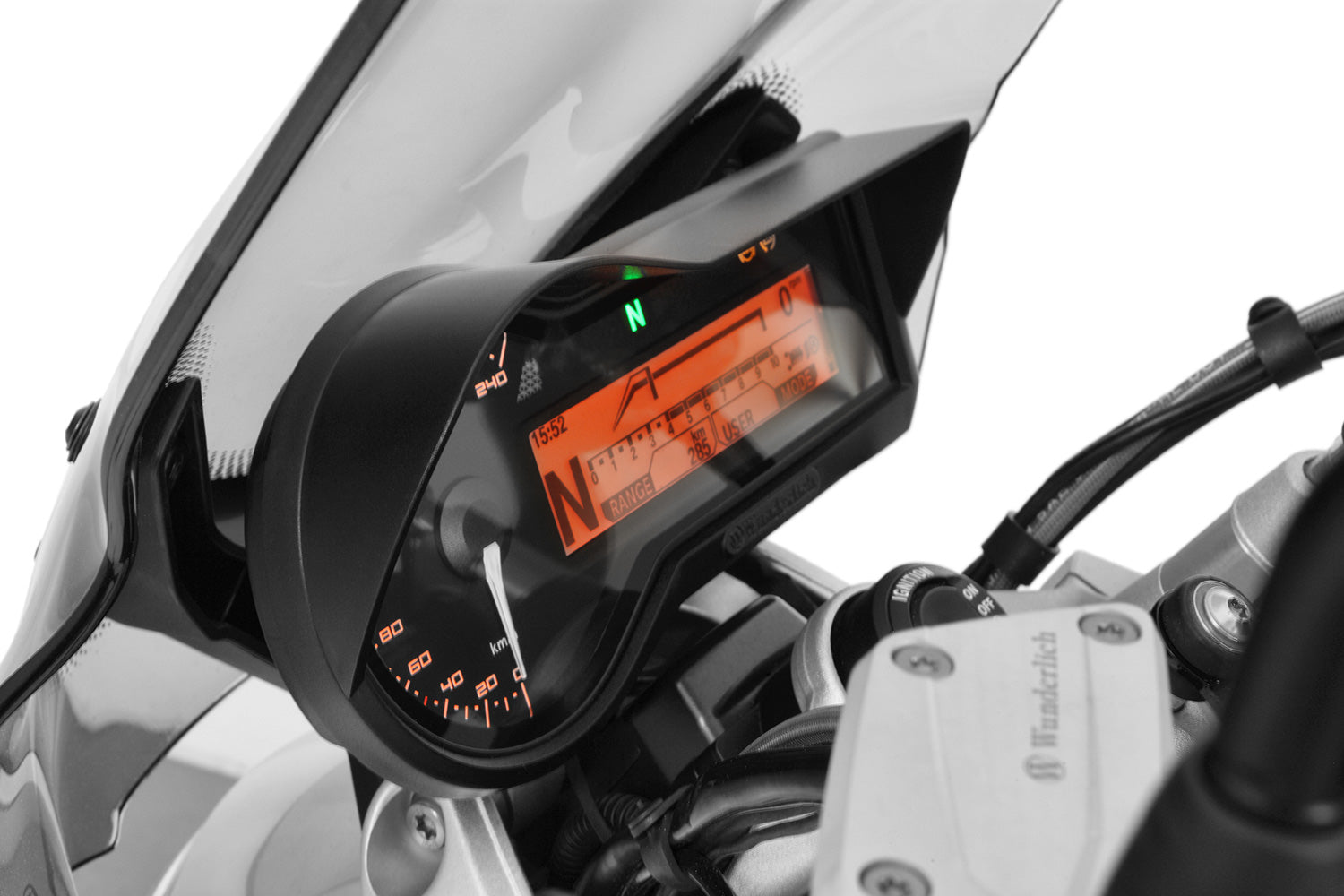 Wunderlich Cockpit Panel with Board Socket | Black - Pyramid Motorcycle Accessories