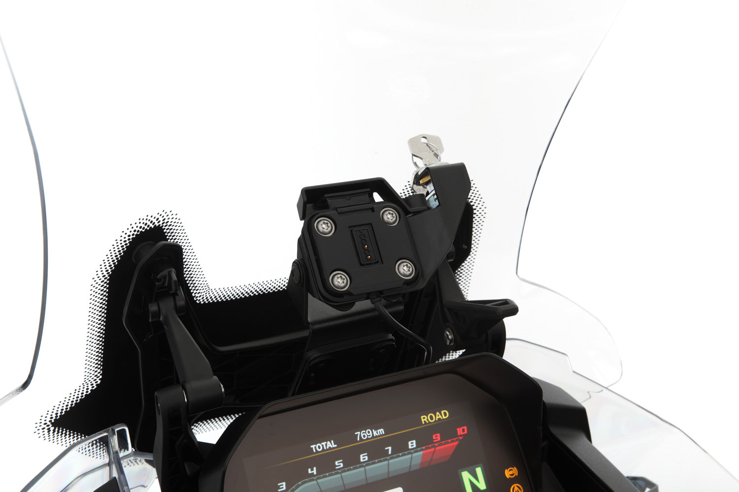 Wunderlich Sun Visor For Garmin Zumo XT | Black | BMW R nineTΒ -Β Β Pyramid Motorcycle Accessories
