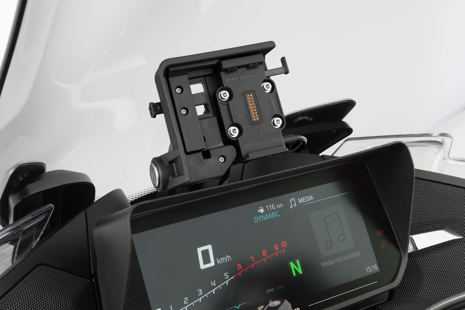 Wunderlich Base Holder For Original Navigator | R 1250 RT | Black - Pyramid Motorcycle Accessories