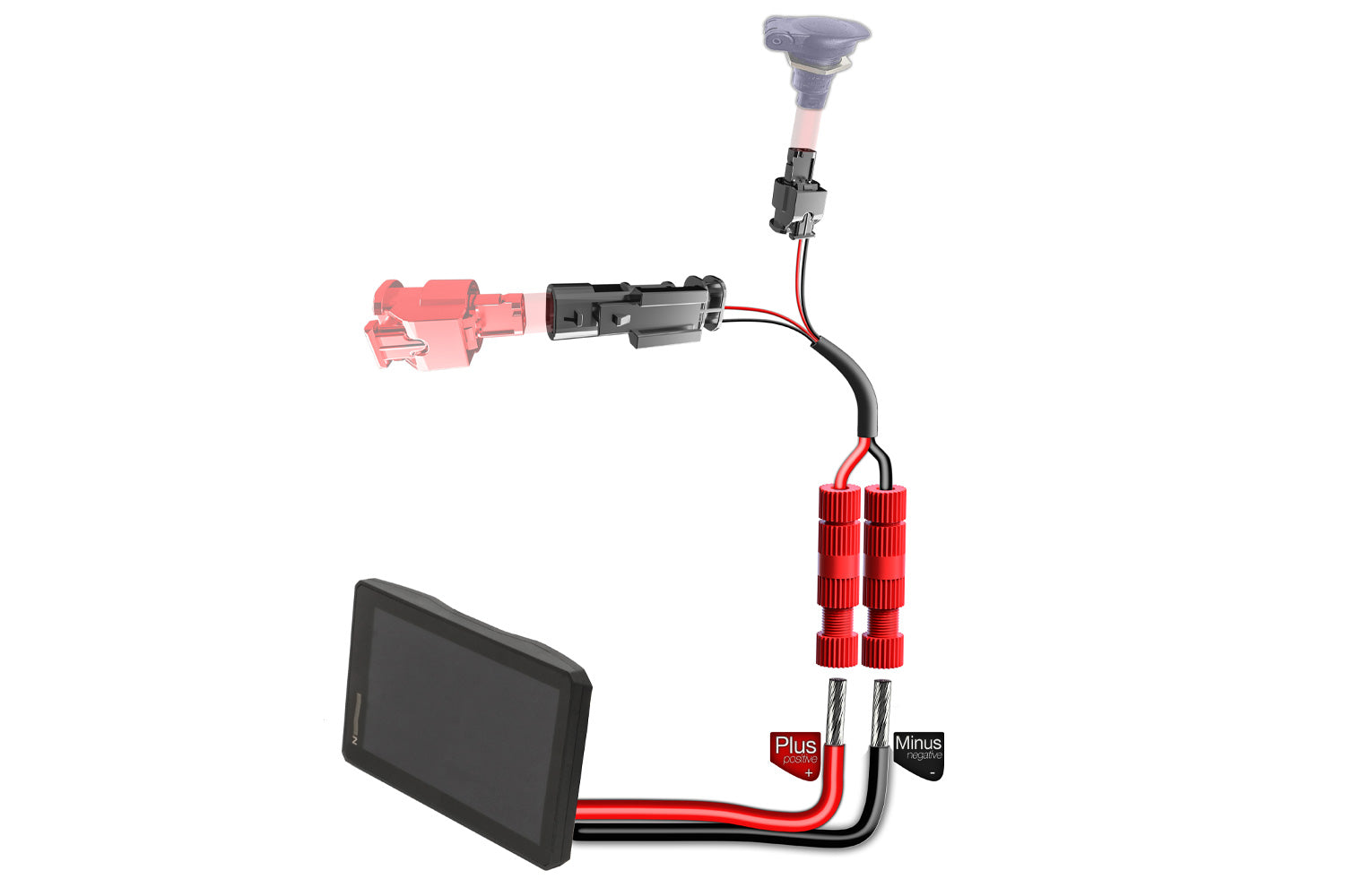 Wunderlich Quick Connect Wiring Harness For Auxiliary Socket | Black | BMW R nineT - Pyramid Motorcycle Accessories
