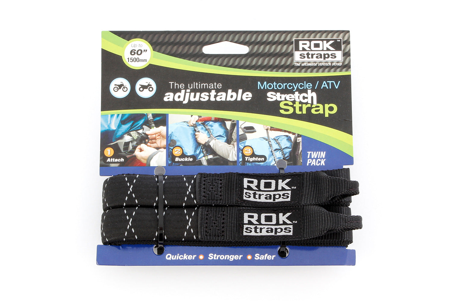 Wunderlich Rok Motorcycle Belts Heavy Duty 25 Mm Set | Black - Pyramid Motorcycle Accessories