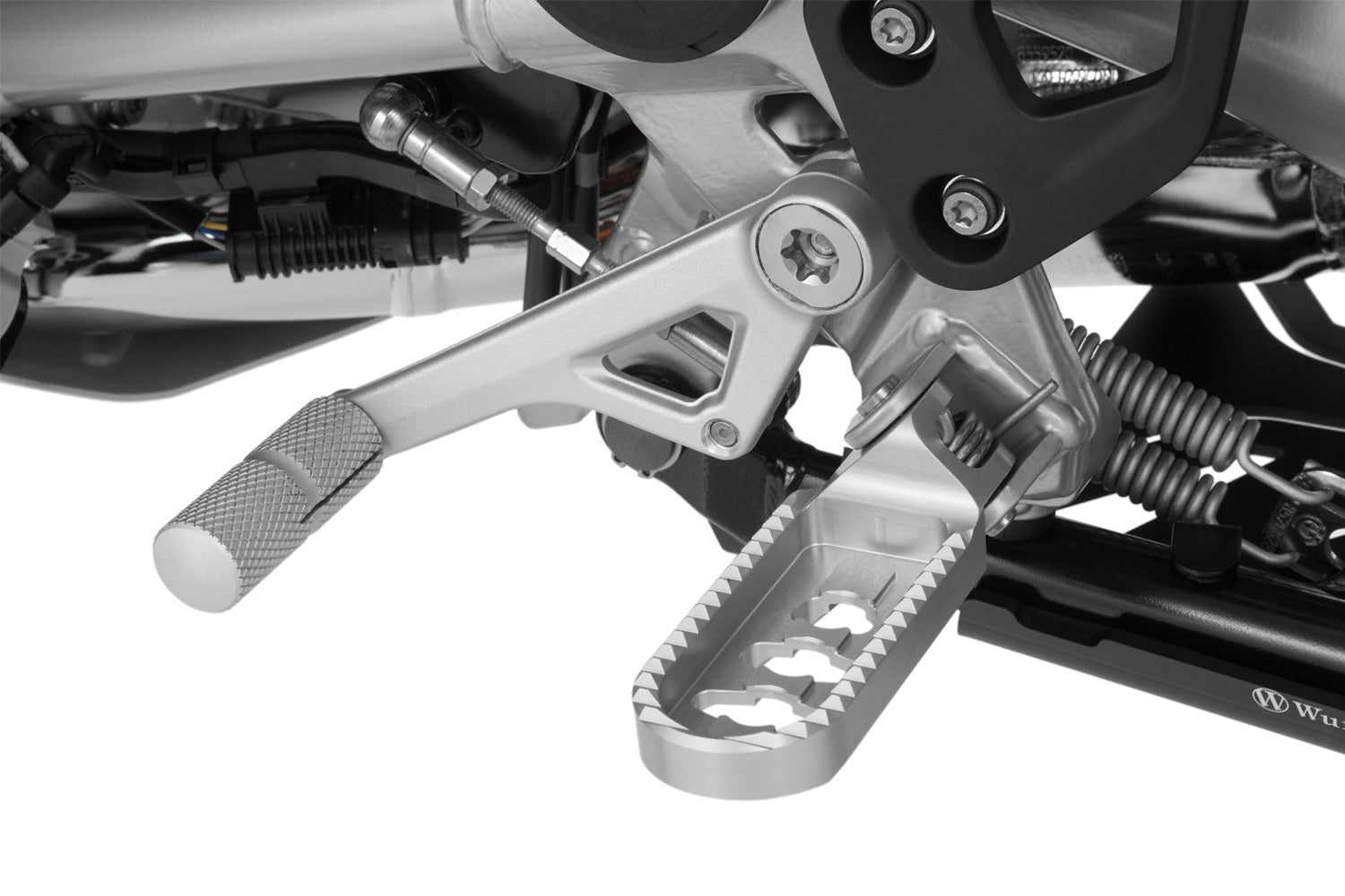 Wunderlich Lower Footrests Ergo-comfort | Silver - Pyramid Motorcycle Accessories