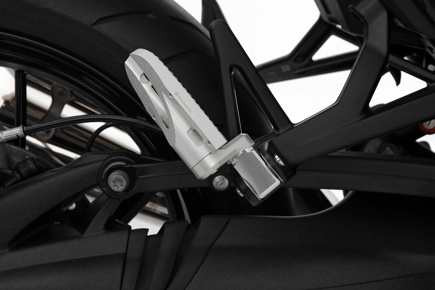 Wunderlich Vario Footrest Evo1 Pair | Silver - Pyramid Motorcycle Accessories