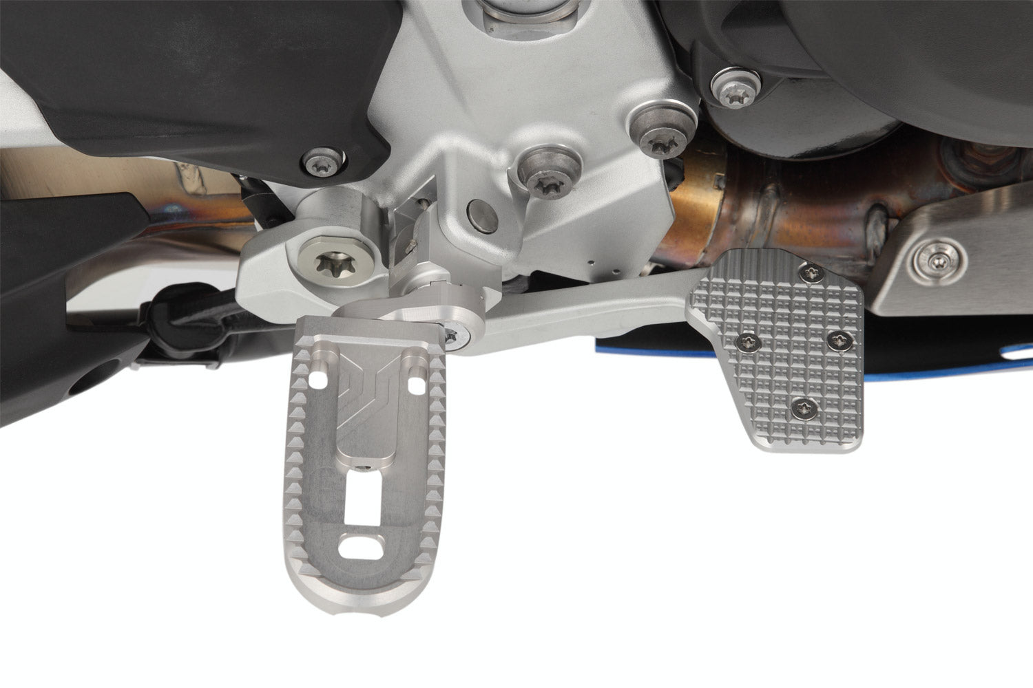 Wunderlich Vario Footrest Evo1 Pair | Silver - Pyramid Motorcycle Accessories