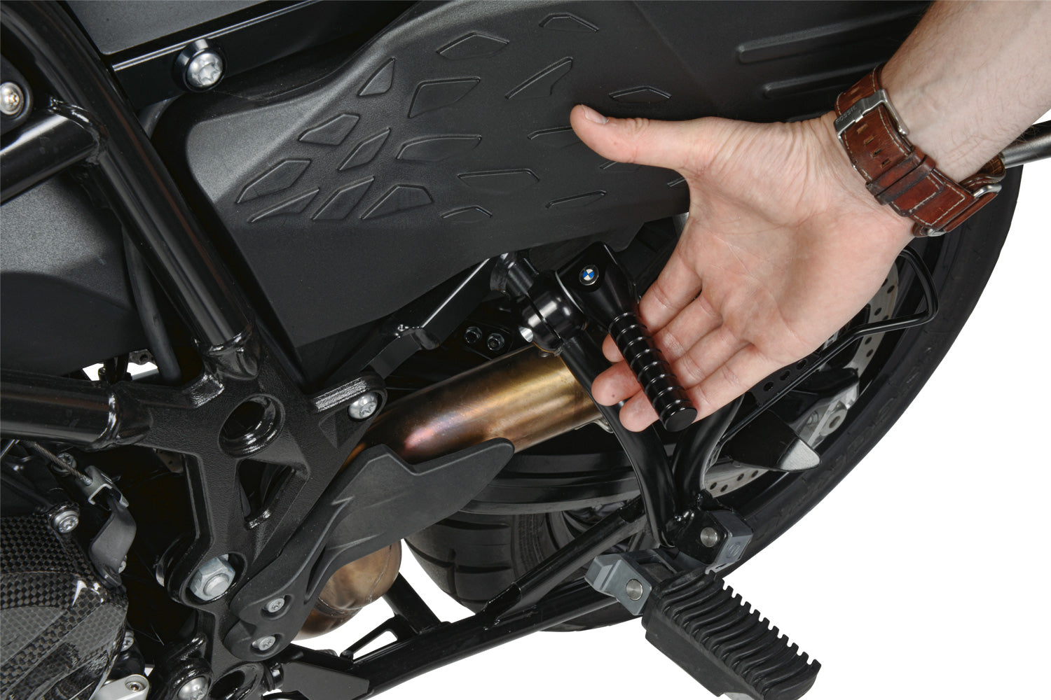 Wunderlich Fold-Away Lifting Handle | Black | BMW F 650 GS - Pyramid Motorcycle Accessories