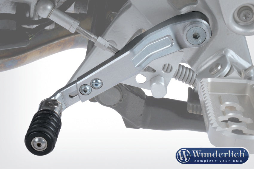 Wunderlich Adjustable Gear Shift Lever Clever Lever | Silver - Pyramid Motorcycle Accessories