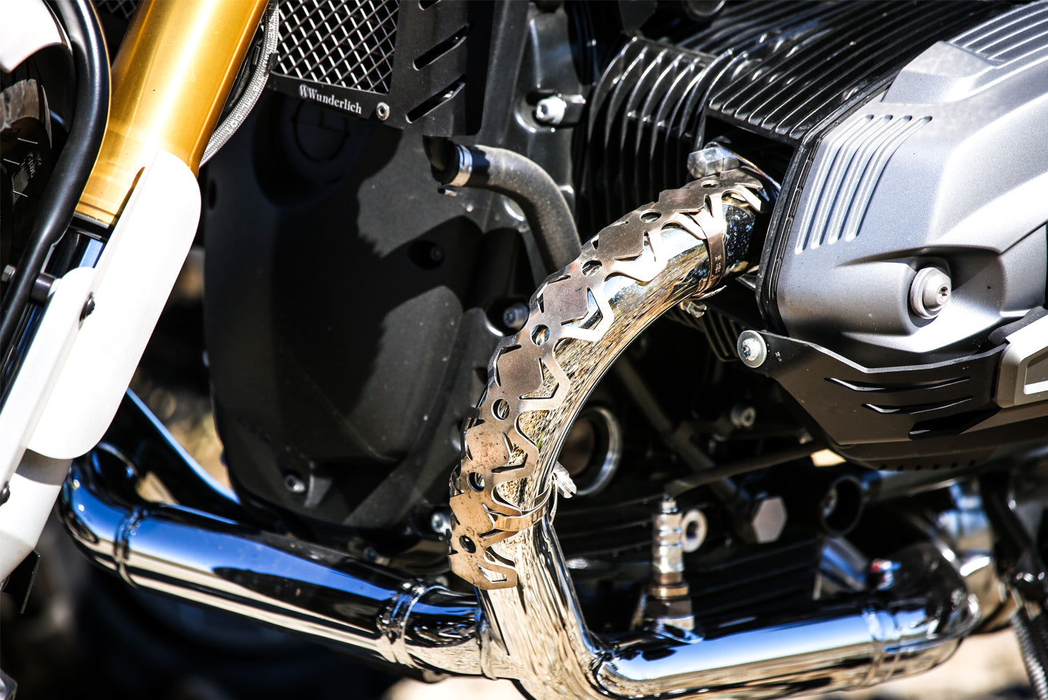 Wunderlich Header Pipe Protector Dakar | Silver | BMW F 650 GS - Pyramid Motorcycle Accessories