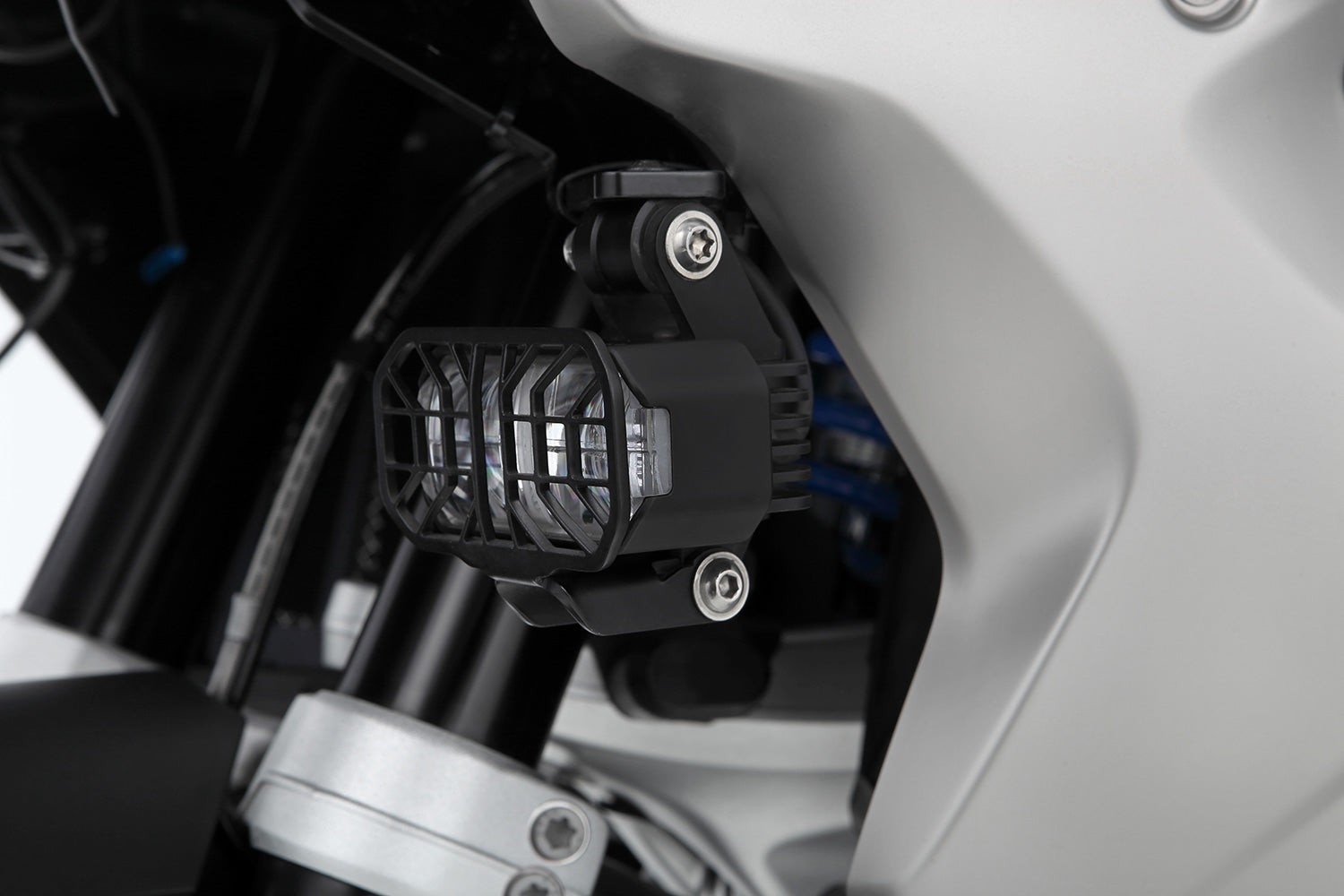 Wunderlich LED Auxillary Headlight Microflooter 3.0 Vehicle Mounting | Black | BMW R 1250 GS - Pyramid Motorcycle Accessories