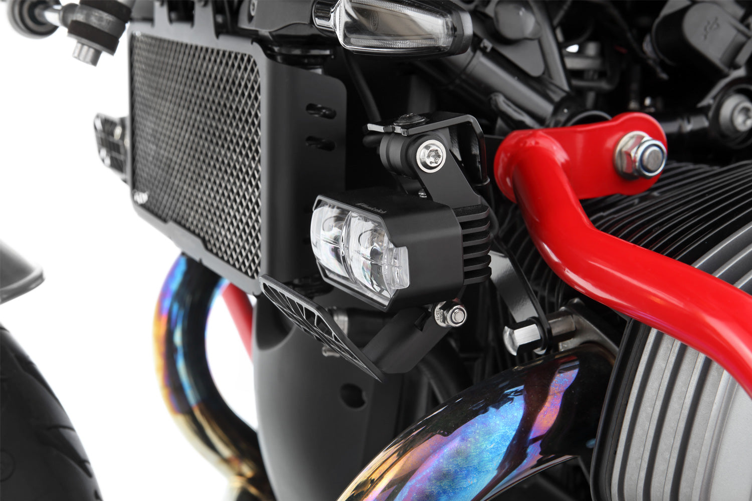 Wunderlich LED Auxiliary Headlight Microflooter Protection Bar Mounting | Black - Pyramid Motorcycle Accessories