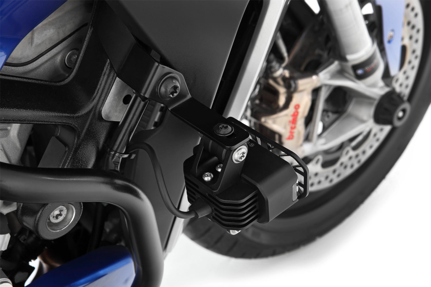 Wunderlich LED Auxillary Headlight Microflooter 3.0 Vehicle Mounting | Black | BMW S 1000 XR - Pyramid Motorcycle Accessories