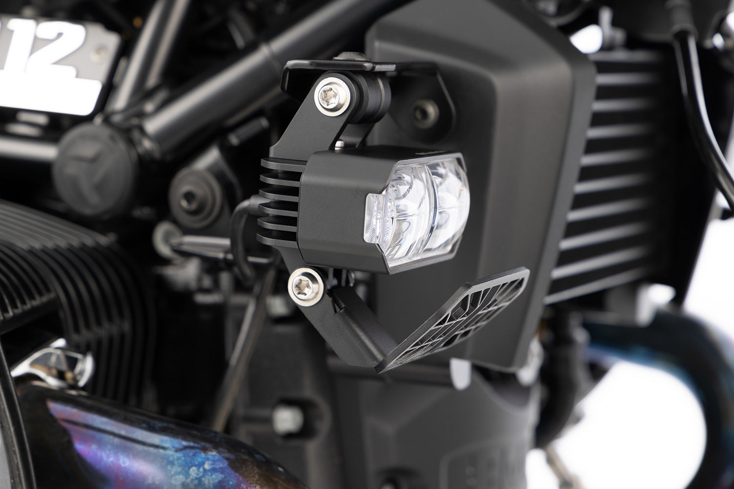 Wunderlich LED Auxiliary Headlight Microflooter For Vehicle Mounting | Black - Pyramid Motorcycle Accessories