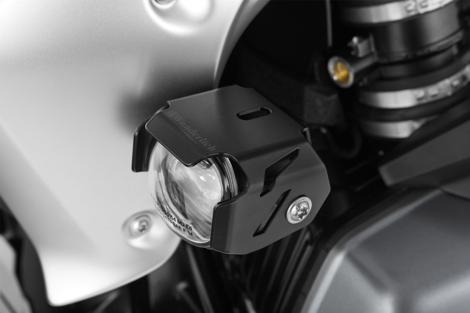 Wunderlich Microflooter LED Auxiliary Headlight For Protection Bar | Black | BMW R nineT - Pyramid Motorcycle Accessories