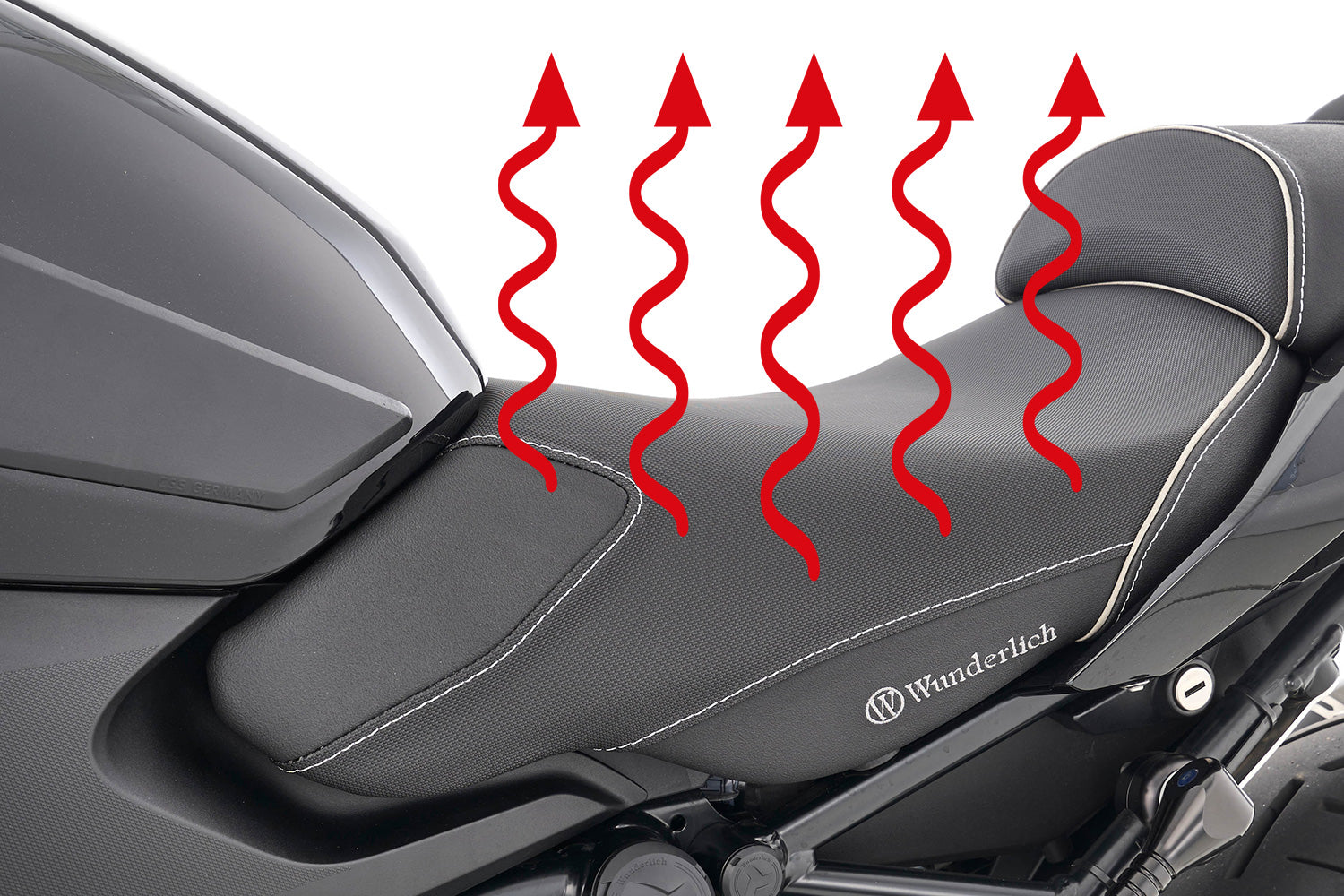 Wunderlich Aktivkomfort Rider Seat with Heating Smart Plug & Play Standard | Green Gold - Pyramid Motorcycle Accessories