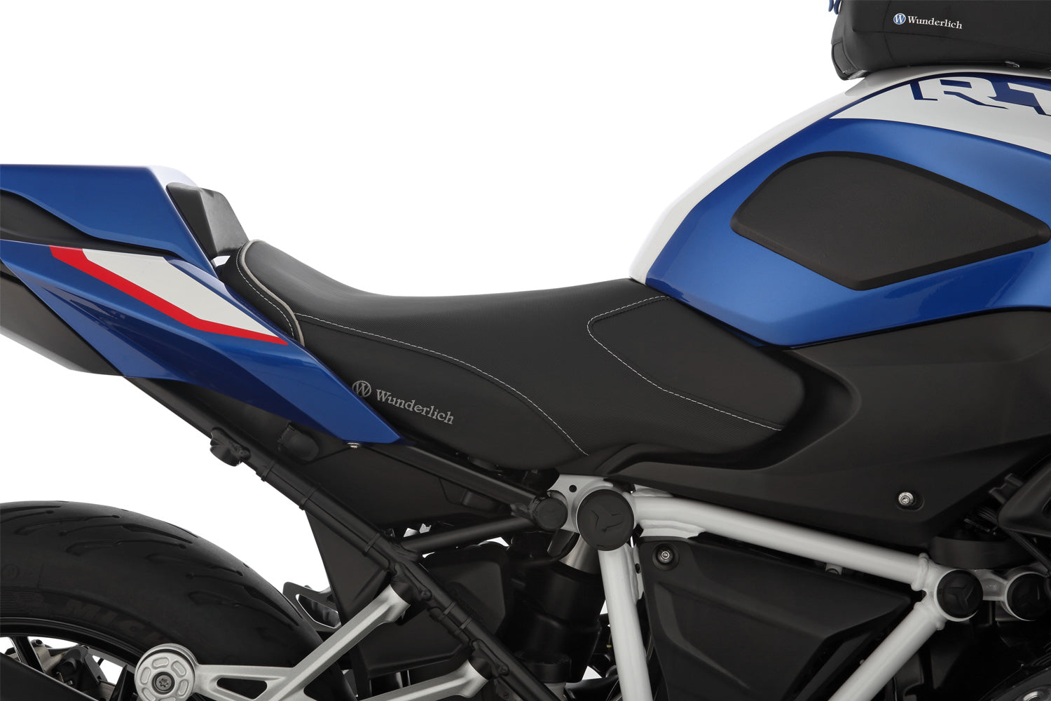 Wunderlich Rider Seat Aktivkomfort with Aftermarket Heating High | Black | BMW R 1250 RΒ -Β Β Pyramid Motorcycle Accessories