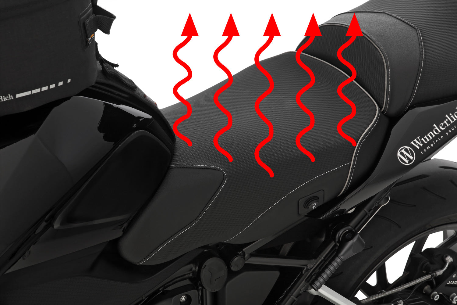Wunderlich Rider Seat Aktivkomfort with Aftermarket Heating High | Black | BMW R 1250 GS Adventure - Pyramid Motorcycle Accessories