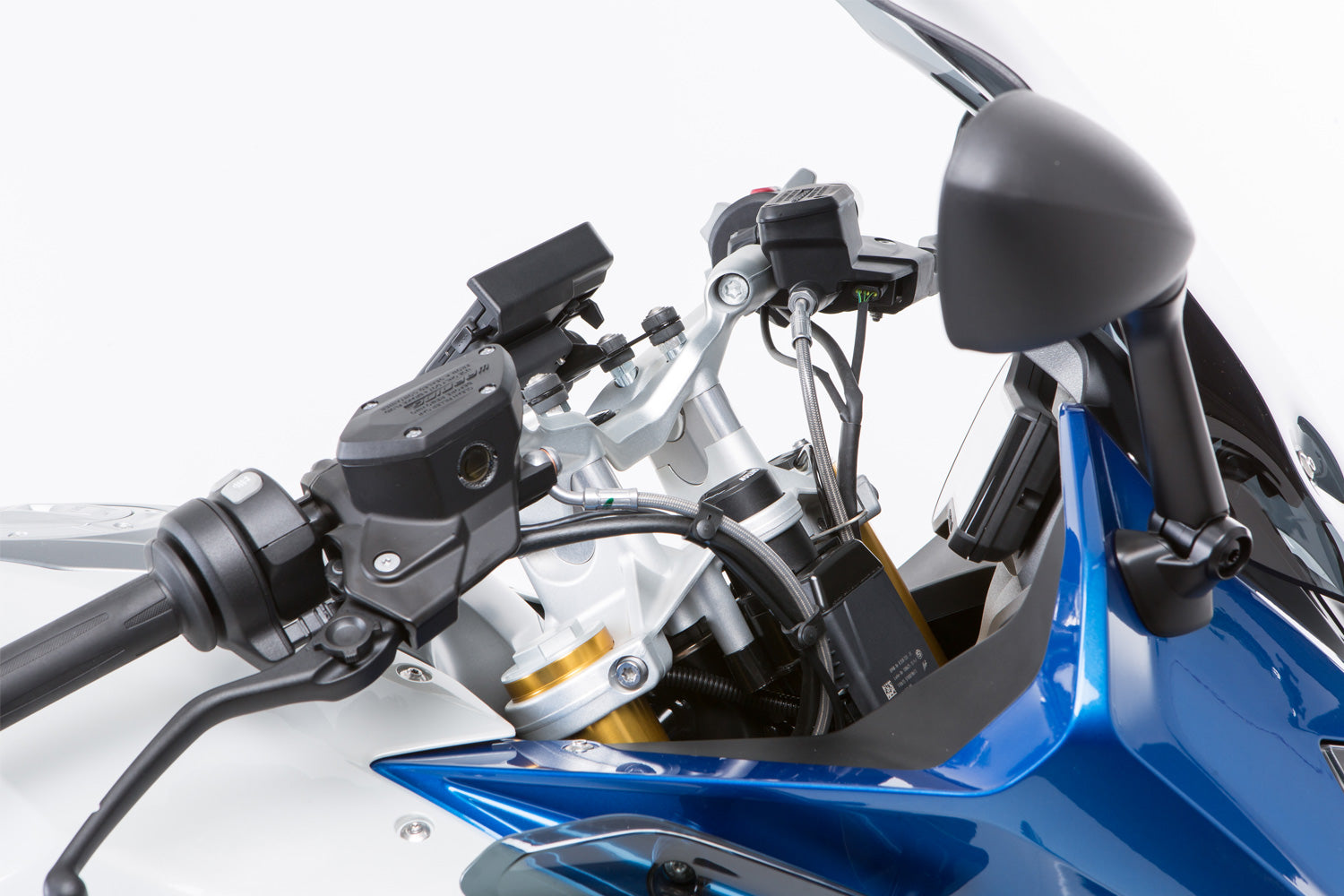 Wunderlich Ergo Handlebar Risers with BMW Navigation Mount For 25 mm | Silver - Pyramid Motorcycle Accessories
