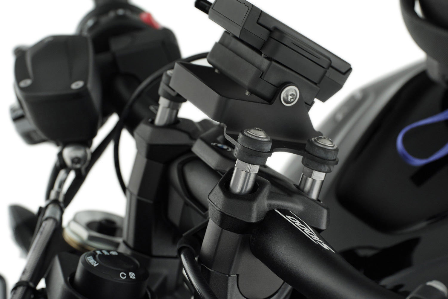 Wunderlich Special Screws Handlebar Riser with Navigation | Silver | BMW S 1000 R - Pyramid Motorcycle Accessories
