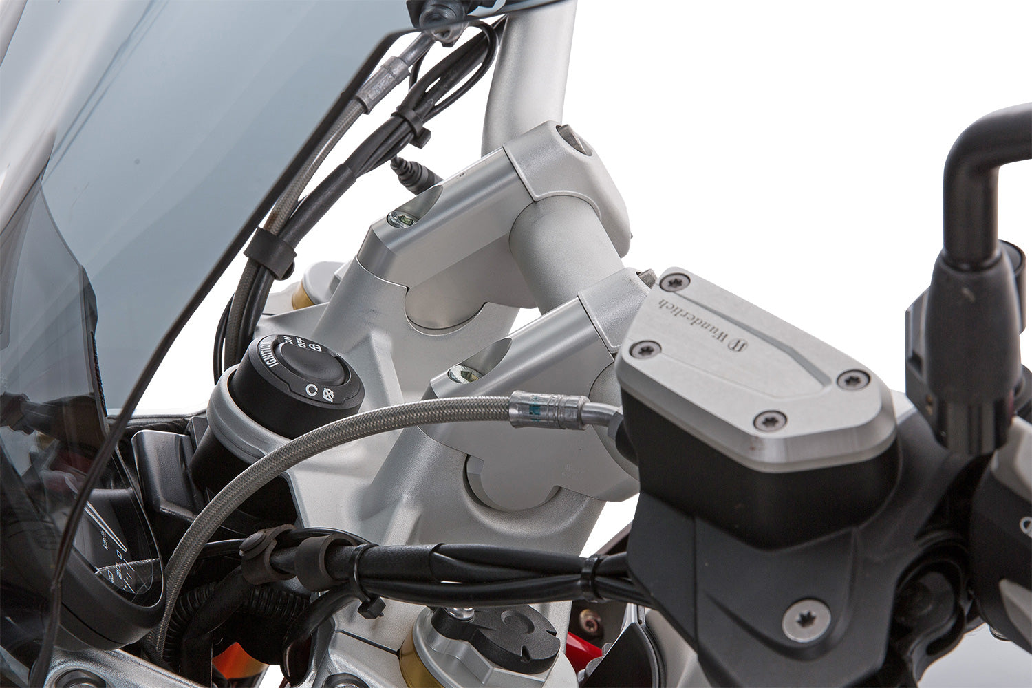 Wunderlich Ergo+ Handlebar Risers | Silverย -ย ย Pyramid Motorcycle Accessories