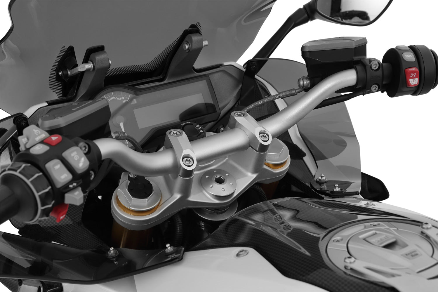 Wunderlich Handlebar Mount Cover | Silver | BMW R nineT - Pyramid Motorcycle Accessories