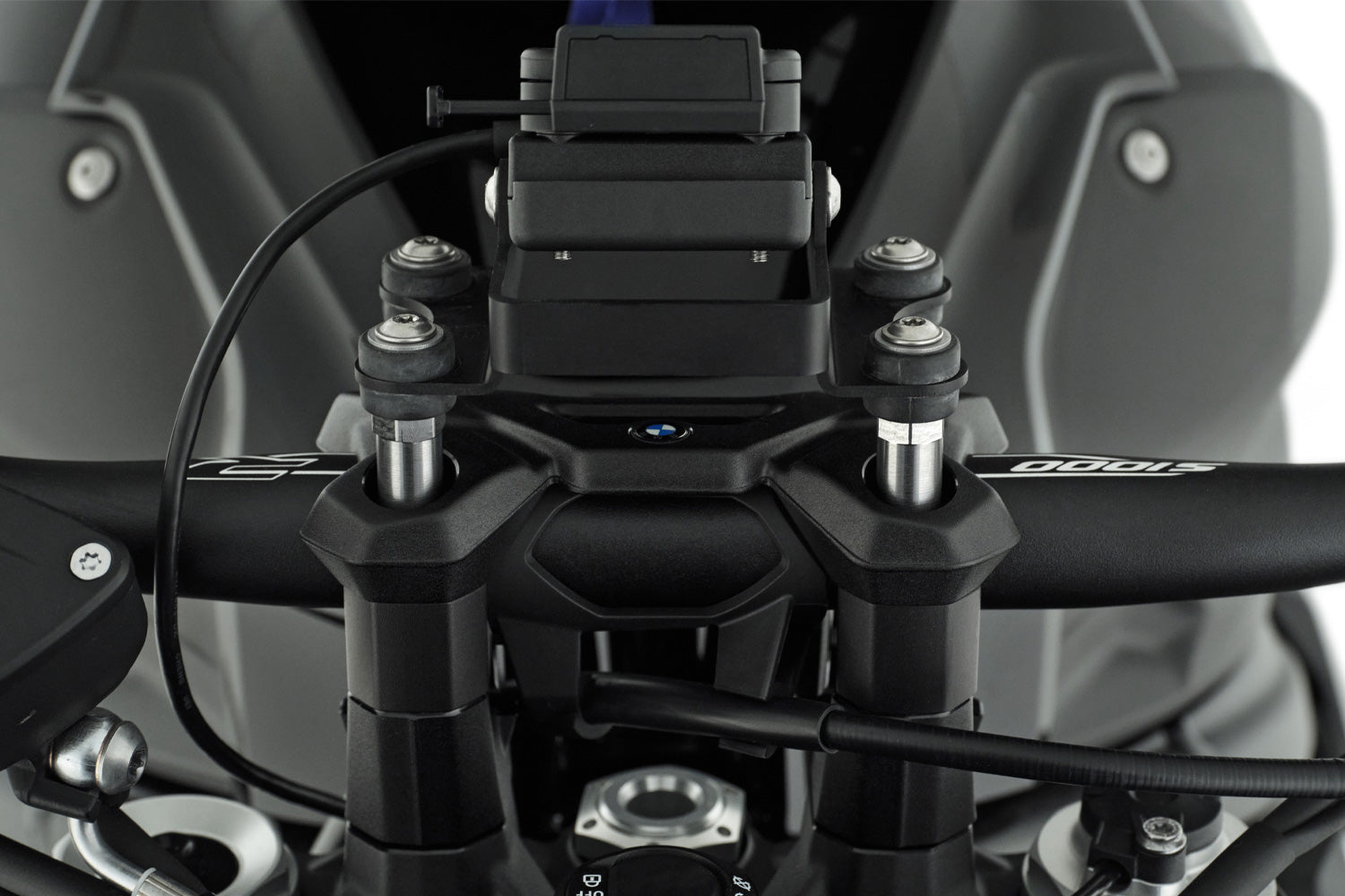 Wunderlich Special Screws Handlebar Riser with Navigation | Silver | BMW S 1000 R - Pyramid Motorcycle Accessories