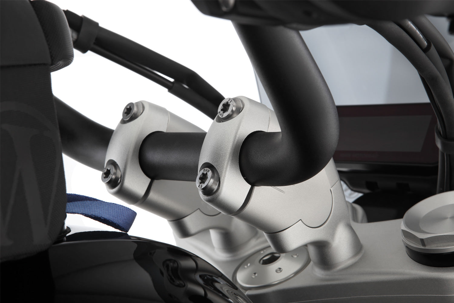 Wunderlich Handlebar Riser Ergo without Original Navigation System 15mm | SilverΒ -Β Β Pyramid Motorcycle Accessories